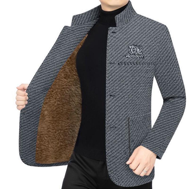 Men's Trendy Woolen Jacket: Autumn/Winter Velvet Korean Style.