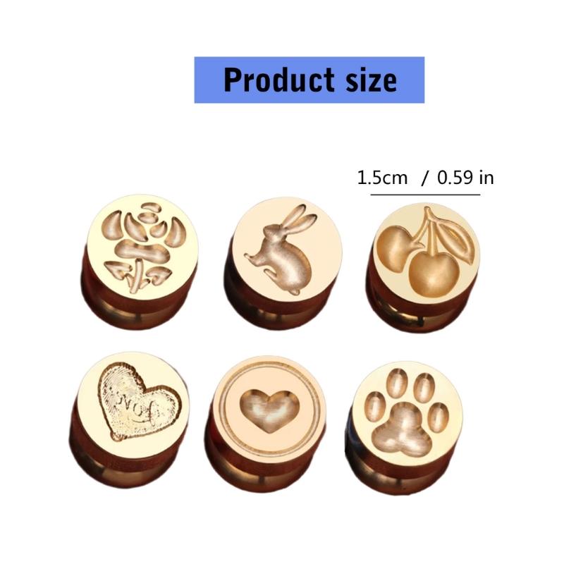 6Pcs Christmas Themed Stamp Head for Wedding Invitations Christmas Card Envelope Decoration Embossed Sealing Stamp