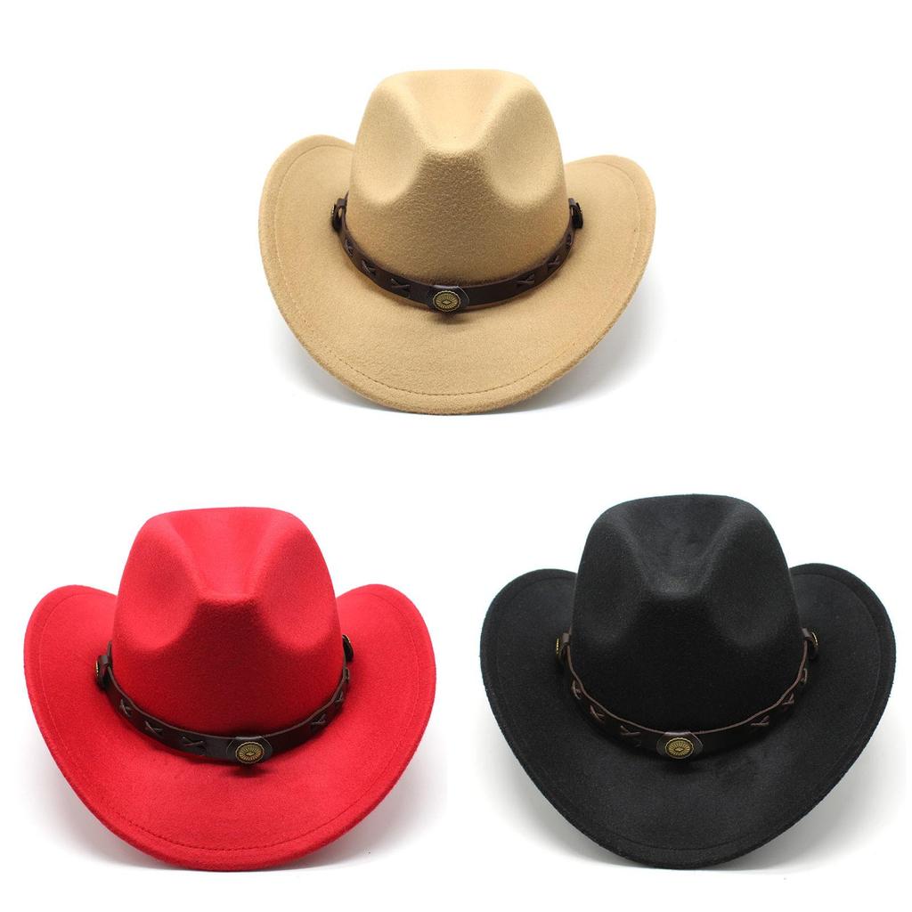 Western Cowboy Fedora Hat For Men And Women With Wool Felt Sun Protection