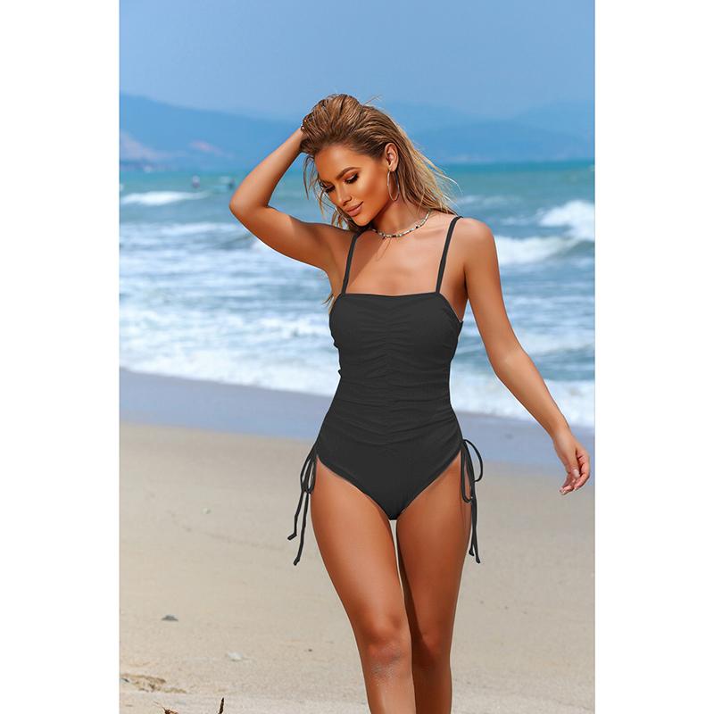 Новый Сексуальный Слитный Купальник Женский Сексуальный Женский Монокини Купальник Бандажный Купальник Плиссированный Бикини Винтажная Пляжная Одежда S