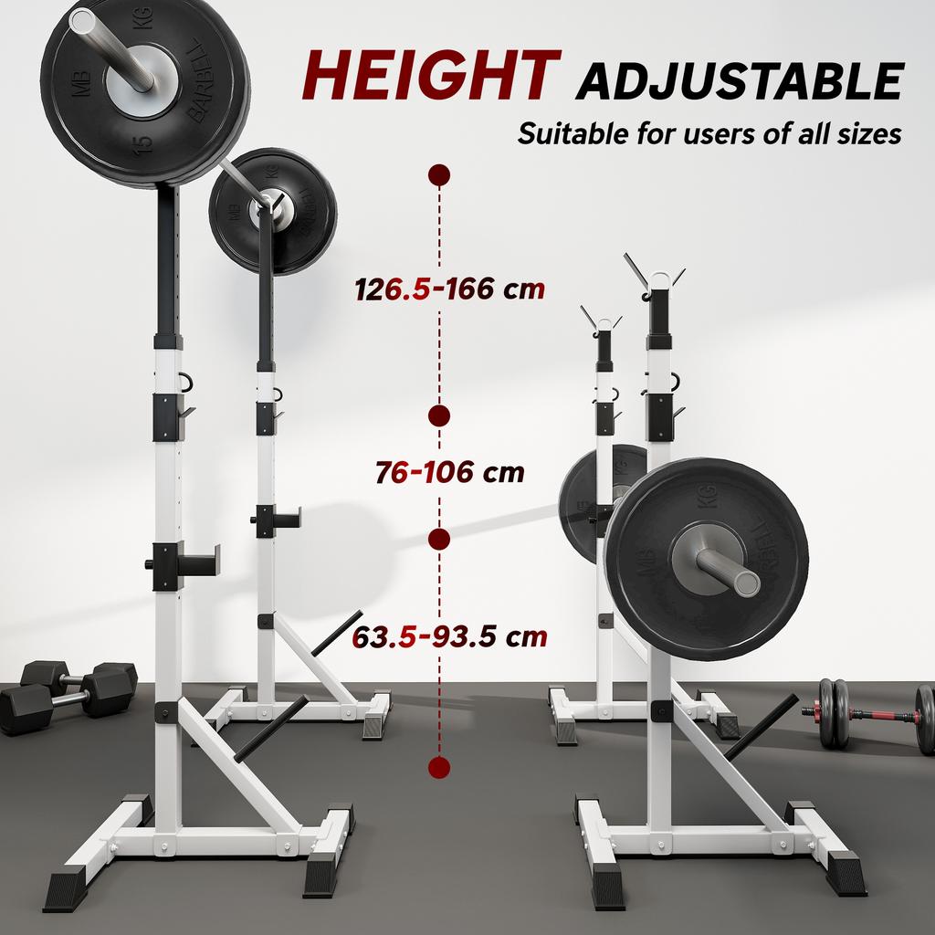 Weights Bar Barbell Rack Squat Stand Adjustable Portable Weight Lifting Max Load 200kg, Suitable For Home Gym Training Work Out