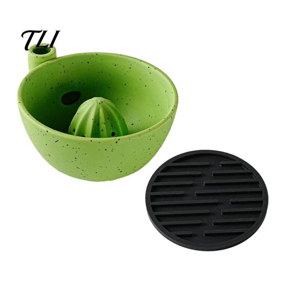 Stylish Kitchen Counter Accessories Berry Swirl Draining Bowl with Silicone Pad, Ceramic Retro Kiln Decorative for Tabletop Fired Colander,