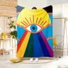 Artwork P-Psychedelic All Seeing Eye Throw Lightweight 240g Flannel Blanket Soft Skin-friendly for Summer Cooling