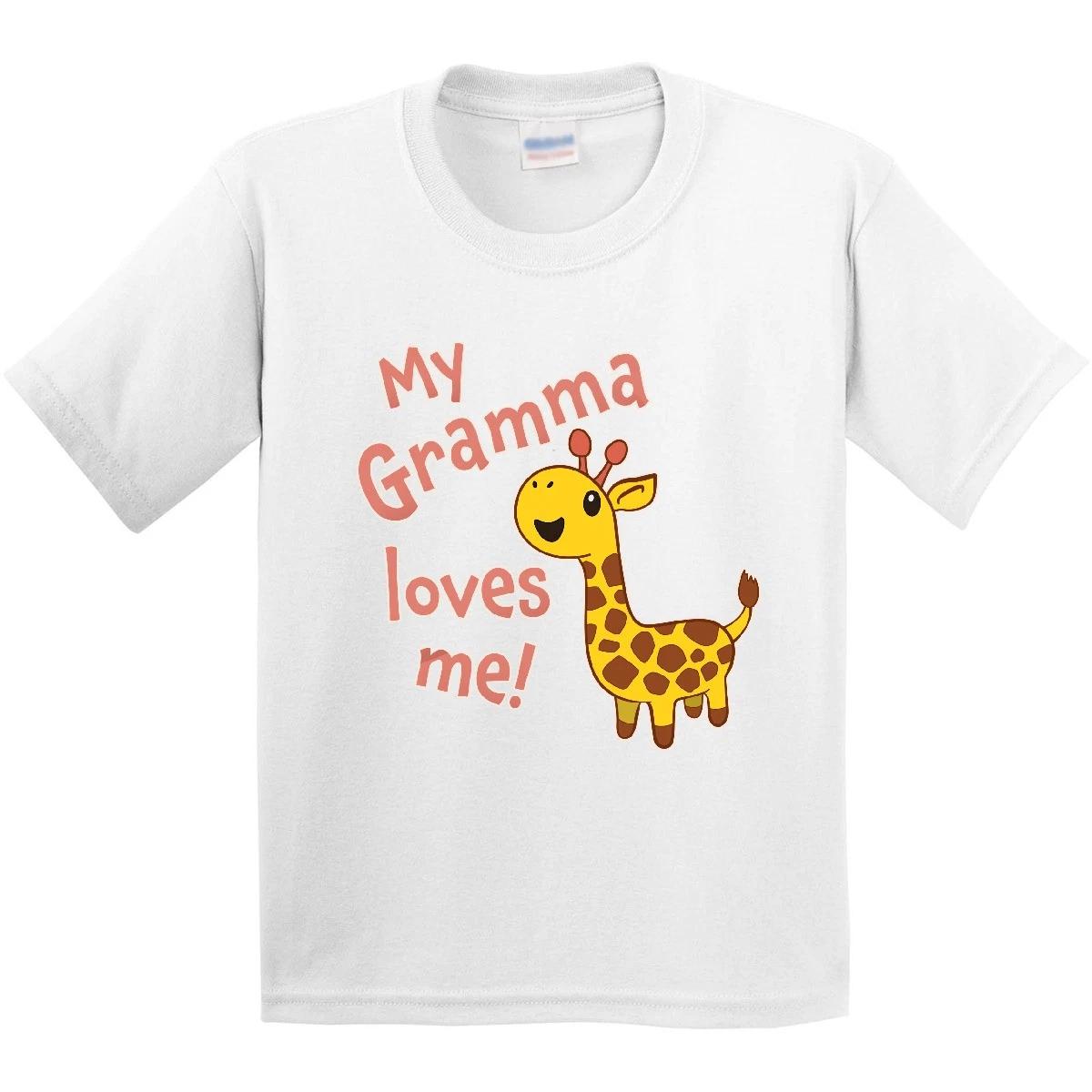 Inktastic My Gramma Loves Me- Cute Giraffe Youth T-Shirt Family Giraffes Grandma 140