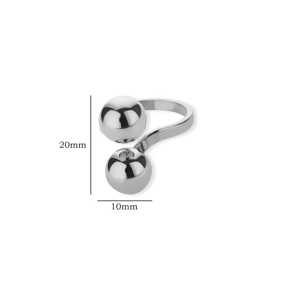 Irregular Beads Stainless Steel Rings For Women Men Open Adjustable Gold Color Chunky Ball Ring Minimalist Waterproof Jewelry