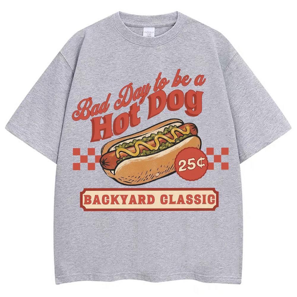 Funny Hot Dog Graphic T Shirt Bad Day Be A Hotdog Humor Tshirt Unisex Women Fashion Summer Oversized Soft Cotton Casual T Shirts
