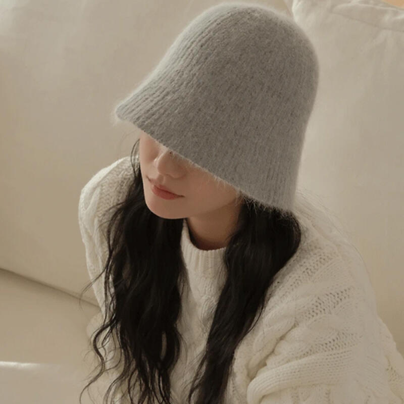 Cozy Angora Small Fit Daily Bucket Hat ivory