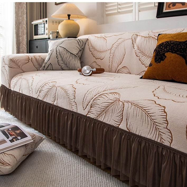 

1 шт. Роскошный комфортный жаккардовый чехол на диван Мягкий, дышащий, молочный флис Защита для мебели | Модный дизайн для декора спальни, офиса, гостиной 90-140cm