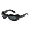 New Fashionable Oval Frame Sunglasses Y2k Punk Style Futuristic UV Protection Sunglasses 18165
