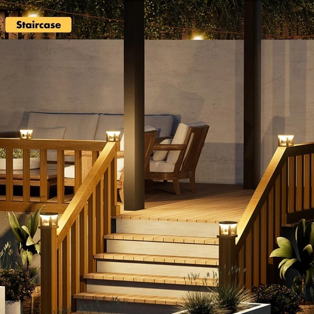 Waterproof Outdoor Solar Post Light Solar Powered Post Pillar Lamp  Patio Lighting