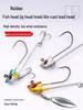 Ruidao Fish Head Jig Hook with Rotating Spinner Lure for Sea Fishing Soft Bait - Ideal for Bass and Perch.