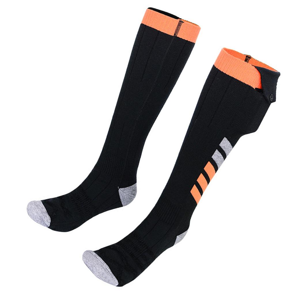 5000mAh Battery Powered Heated Socks with App Control 3 Heating Level for Winter Sports Black Stripe Electric Stockings