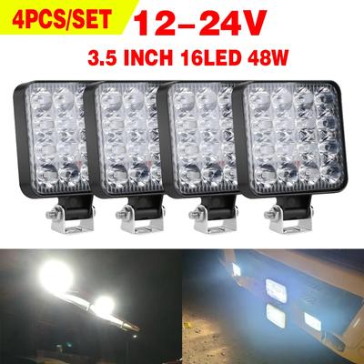 Worldmuma 12V 24V LED Light Bar 48W Mini LED Work Light Off Road Spotlight for Jeep Truck 4X4 Car SUV ATV Barra LED Headlights