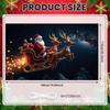 Christmas BackdropSanta Claus Holiday Banner Decorative Red Reindeer Sleigh for Christmas Party Winter Decoration Family