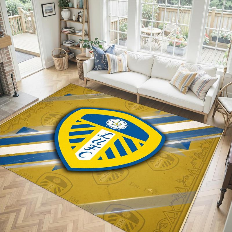 Leeds United Design Crystal Velvet Carpet Cozy Non?Slip Printed Rug For Bedroom Living Room Entrance