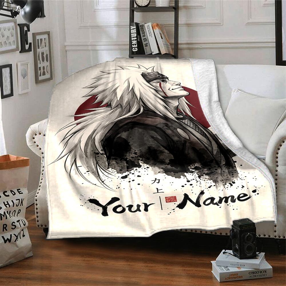 Naruto Character Customize Text Blanket Gift Customizable Blanket Soft Warm Cozy Perfect for Sofa Home Decor Couch Office Four Seasons Universal