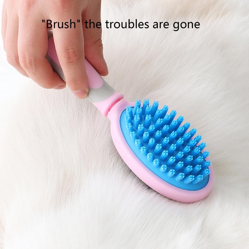 Tierbürste 2 in 1 Massagekamm Hunde-/Katzenbürste zum Haaren und Pflegen Geeignet für alle lang- oder kurzhaarigen Haustiere Zubehör