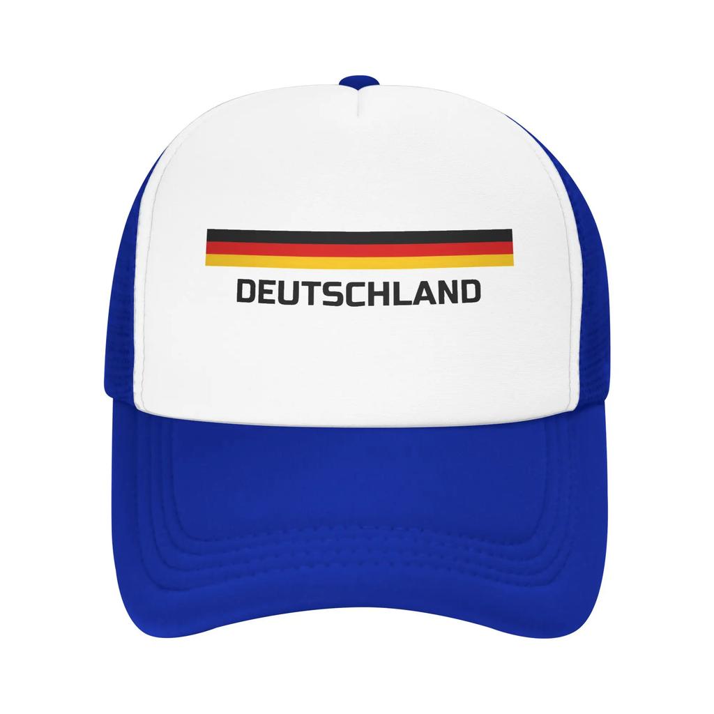 Sommer Atmungsaktiv Deutschland Flagge Deutschland Fußball Netz Golf Hut Kappen Unisex Verstellbar Schaumstoff Trucker Hüte Für Freizeitkleidung