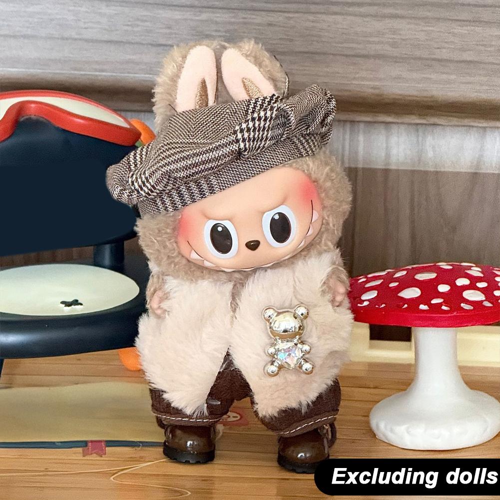 For 17cm Labubu Doll Clothes Fashion Clothes Dress Doll Clothes Color Match Overalls Dolls Accessories Cute Decoration Little Clothes