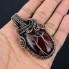 Red Flash Labradorite Pendant, 999 Copper Wire Wrapped Jewelry, Gemstone Jewelry Pendant, Handmade Wedding Gift Jewelry