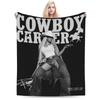 Super Soft Beyonce Cowboy Carter 2025 Tour Throw Blanket Premium Fleece Flannel Bed Blanket Cozy Plush Bedspread All Season Use