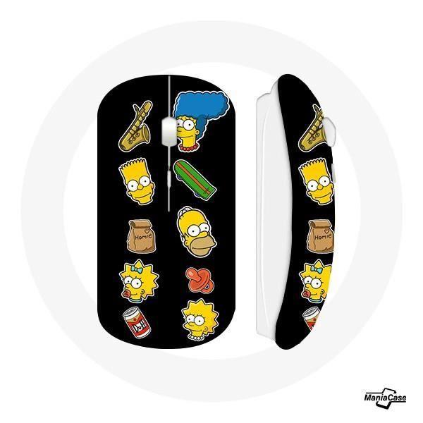 Wireless Mouse - The Simpsons - Stickers - Black - USB Wifi - Compatible Mac and PC