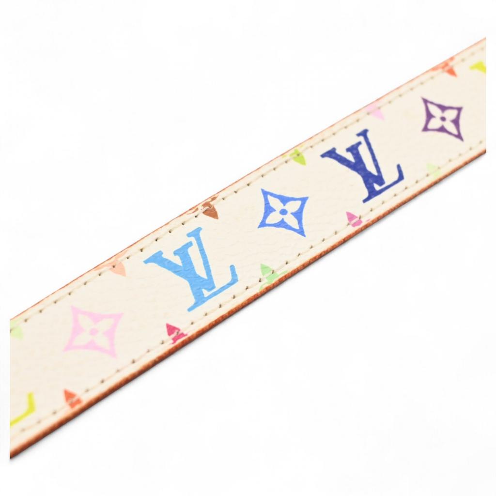 Auth LOUIS VUITTON Monogram Multicolor Ceinture Carre Belt Lv4417kk Used