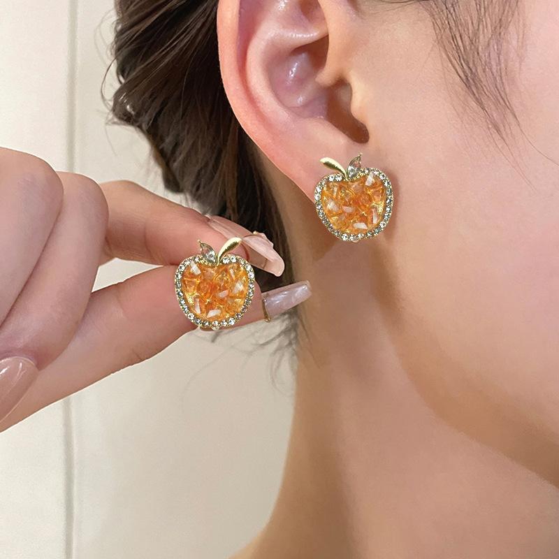 

Серебряная игла Корея Дондэмун Серьги Женские Украшения для интернет-знаменитостей Простой стиль Конфетный цвет Фруктовые серьги-пусеты