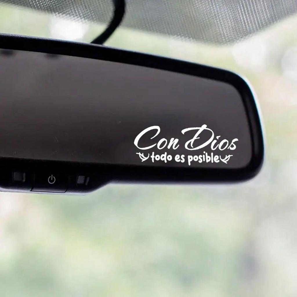 "Where There Is A God, Everything Is Possible" Rearview Mirror Stickers, Special Stickers for Rearview Mirrors - Ideal Gifts