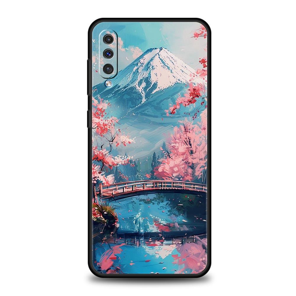 Japan Mount Fuji Malerei Kirschblüte Handyhülle Für Samsung A56 A36 A26 A34 A17 A16 A06 A14 A12 A54 A72 A52 A50 A40 A32 Abdeckung