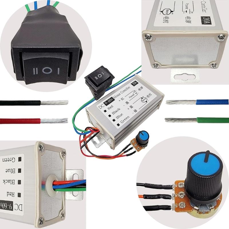 DC9V-60V Gleichstrommotor Drehzahlregler Motor Treiber Steuerungsmodule 20A 1200W PWM Motor Regler Drehzahlregler Einfach zu bedienen