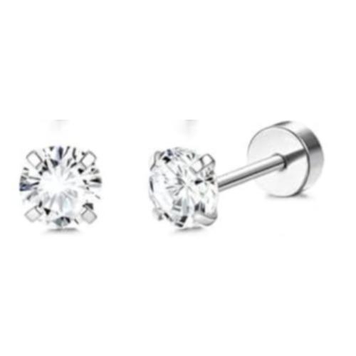 Drperfect 1Pair Flat Back Earrings for Women Surgical Steel Earrings for Sensitive Ears Hoop Stud Cartilage Tragus Piercings