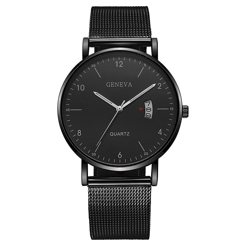 Fashion Styles Mans Watches Men's Luxury Mesh Calendar Watch Quartz Wristwatches Best Gifts Clock