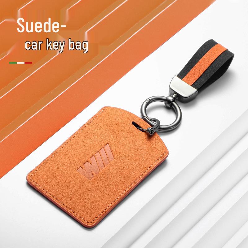 Compatible with BMW New 5 Series, 7 Series, 4 Series, X5, and X7 NFC Key: Suede Double Buckle Card Case.
