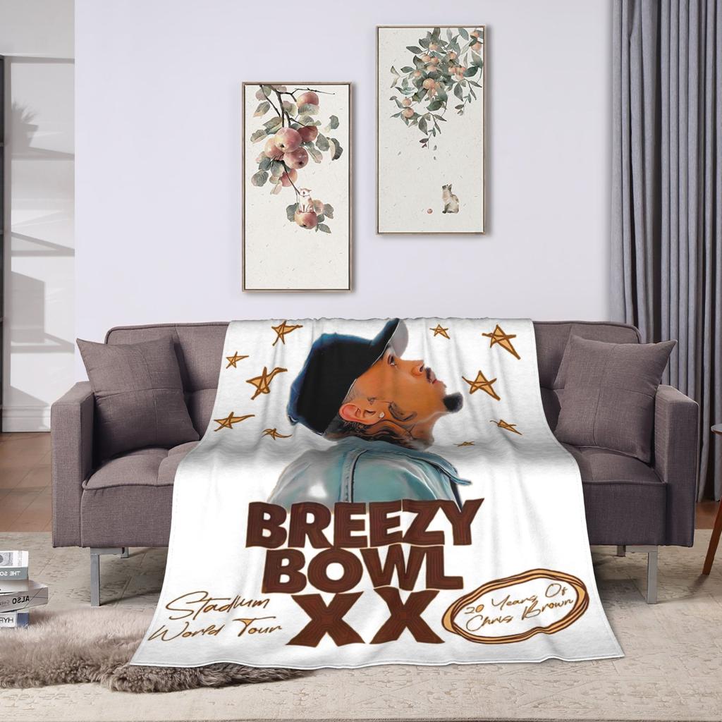Middle Finger Vintage Chris Brown Blankets Fleece Autumn  Multi-function Super Soft Throw Blanket for Bedding Outdoor Bedspread