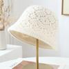 Gentle Wind Hollow Knitted Bucket Hat Women Summer Breathable Advanced Sense Daily Sunshade Woven Bucket Hat Basin Hat Tide