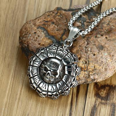 Korean Stainless Titanium Steel Men'S Necklace Pendant Personalized Tag Student Trendy Male Skull Jewelry