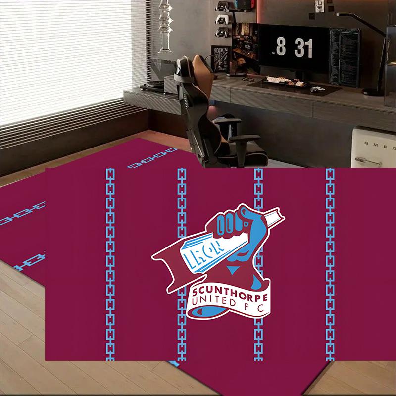 1PC Scunthorpe Fc Emblem Floor Mat for Living Room, Game Rooms, Office, Bedroom, Office Floor Mat Playful Design, Christmas fan gifts