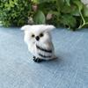 Christmas Owl Ornament Toy, White Black Furry Plush Baby Owl Model, Furry Cute Bird Christmas Ornament for Holiday Desktop Decor