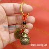Chinese Style Brass Lucky Cat Keychain Pendant - Fortune Car Charm and Scenic Souvenir