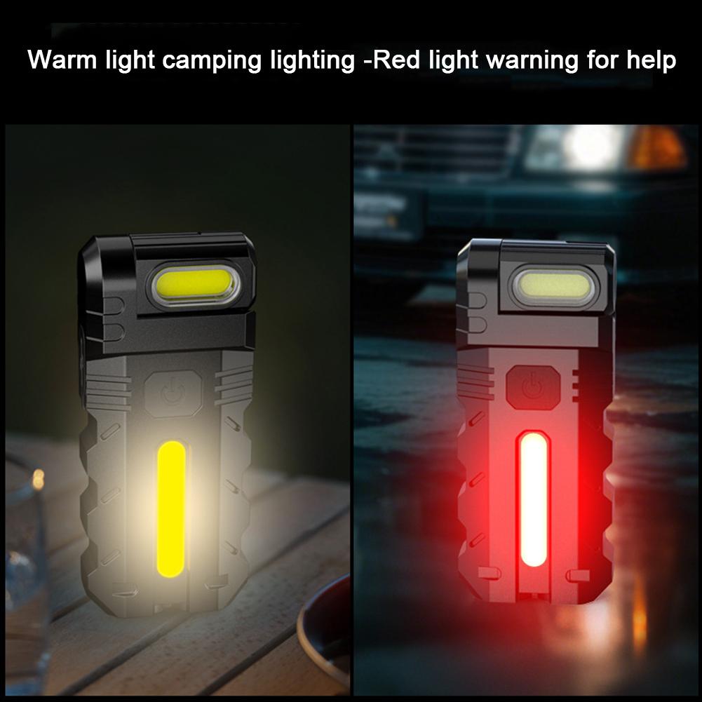 Magnetic LED Flashlight 180 Degree Rotating Head Mini Flashlight Waterproof Compact Magnet Work Light For Outdoor Emergency New