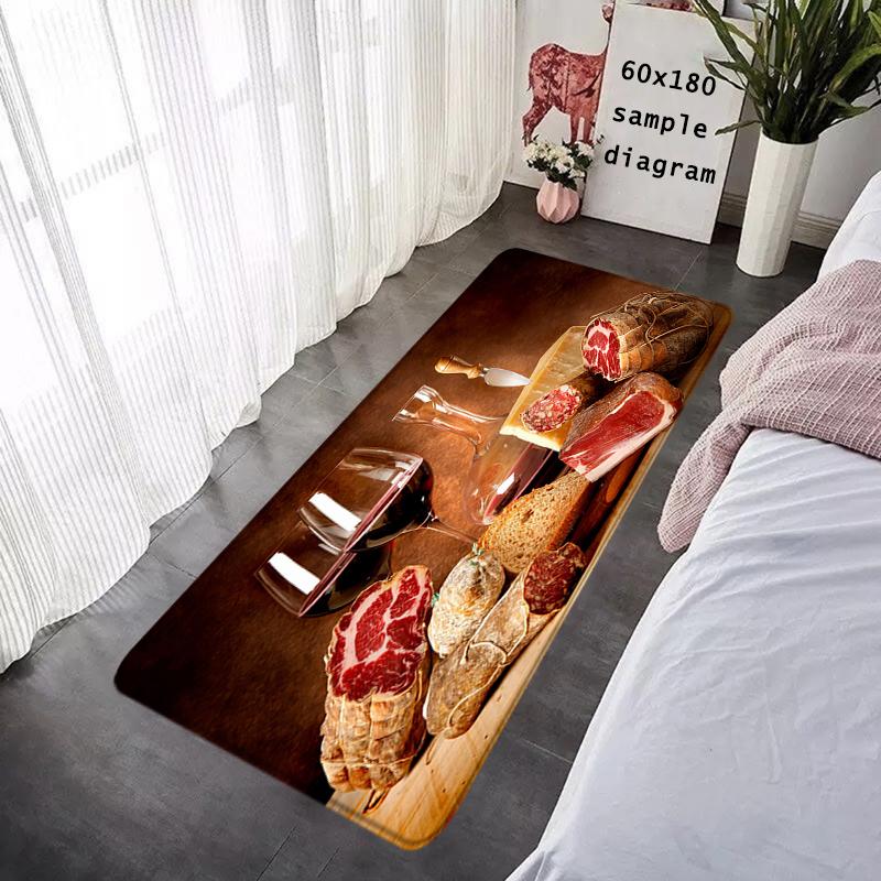 Food Condiment Kitchen Balcony Decor Doormat For Mom Coffee Bean Flannel Floor Mat Indoor Foot Rug Bedside Mats Corridor Carpet