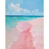 Pink Watercolor Ocean Waves Seascape Poster Oyster Shell Beach Umbrella Surfing Canvas Printing Wall Art Picture Home Decor