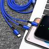 3 In 1 Usb Cable Micro Usb Type C Charger Cable Multi Usb Port Fast Charging Cord For Iphone 11 12 13 Pro Max Xiaomi Samsung