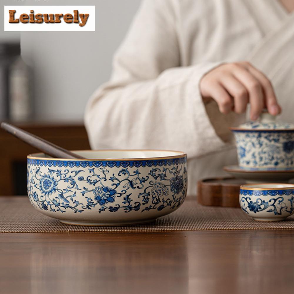 1000ml Modrobílý ru kilnový porcelán Jianshui Luxusní čajová miska na oplachování štětců Nádoba na čajový odpad Vybavení Chaxi Řemeslo