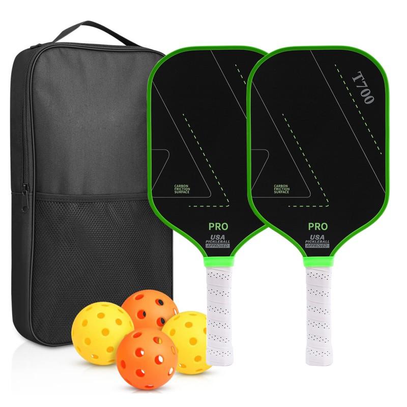 Carbon Fiber Pickleball Paddle Set With Honeycomb Core Beginners Recreational Players
