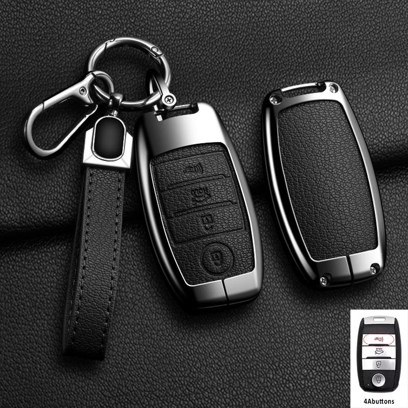 

Zinc Alloy Leather Auto Shell Fob For Kia Optima Sorento Niro Soul Car Key Cover Case Holder For Kia Kx3 Kx5 K3S Rio Ceed Cerato