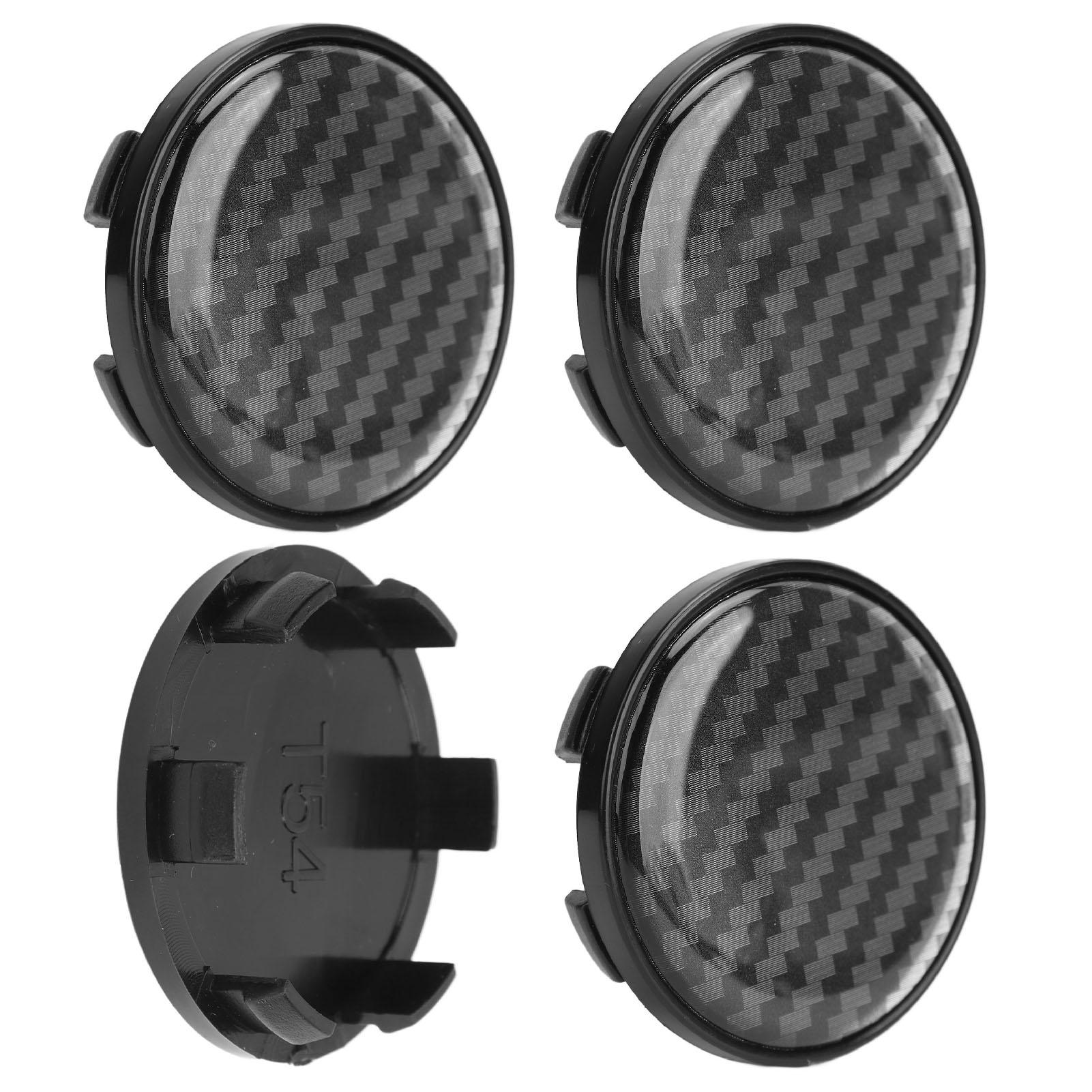 

4pcs Wheel Center Caps Plastic Universal Carbon Fiber Style Center Hub Cap Cover 54mm Outer Diameter