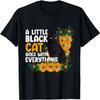 Black Cat Kitten Lover Funny Feline Flower Pet Owner T-Shirt