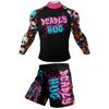 Cody Lundin Nye Designs Specialfremstillede Kortærmede Polyester Strækbare Rash Guards Shorts MMA BJJ Sæt Med Elastisk Linning